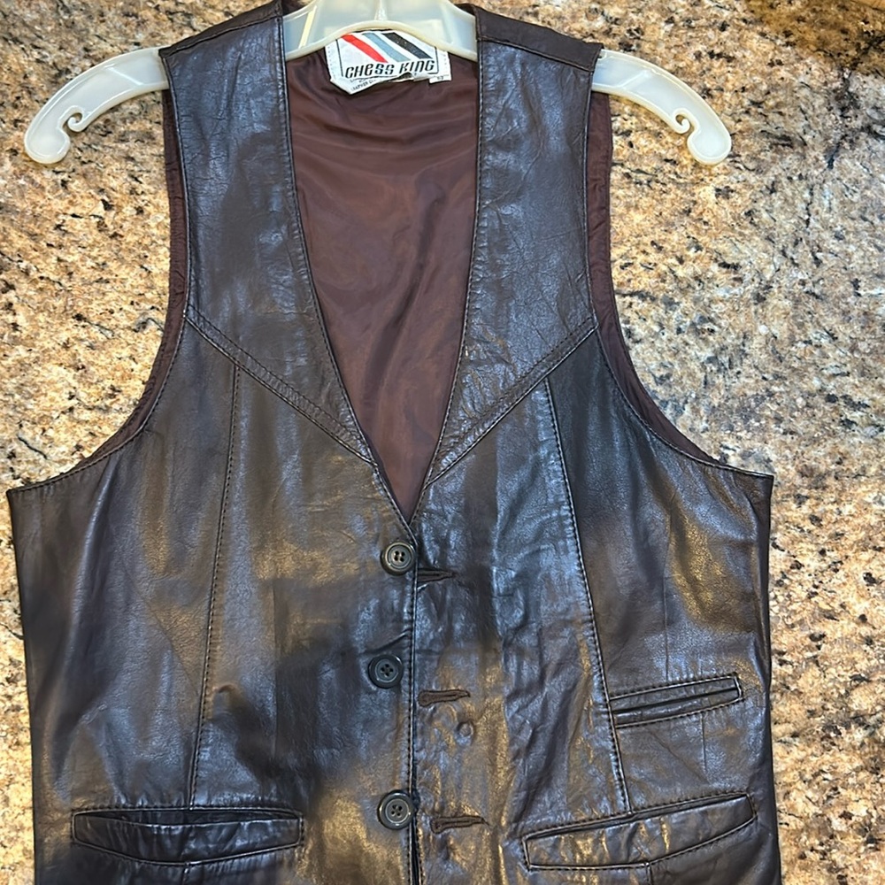 Vintage Chess King Leather Vest